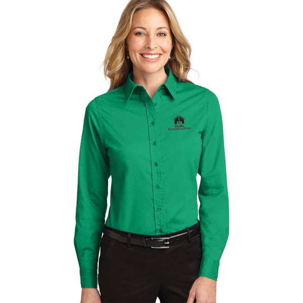 Easy Care Women's Long Sleeve Shirt, Custom Product Add Your Logo