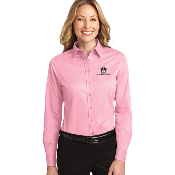 Easy Care Women's Long Sleeve Shirt, Custom Product Add Your Logo