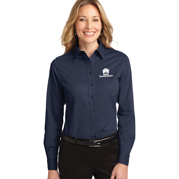 Easy Care Women's Long Sleeve Shirt, Custom Product Add Your Logo