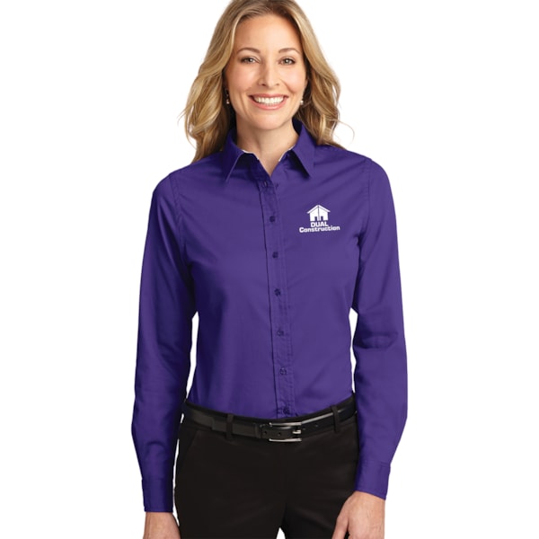 Easy Care Women's Long Sleeve Shirt, Custom Product Add Your Logo
