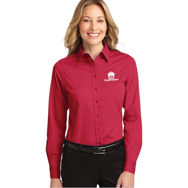 Easy Care Women's Long Sleeve Shirt, Custom Product Add Your Logo