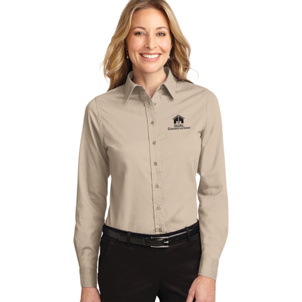 Easy Care Women's Long Sleeve Shirt, Custom Product Add Your Logo
