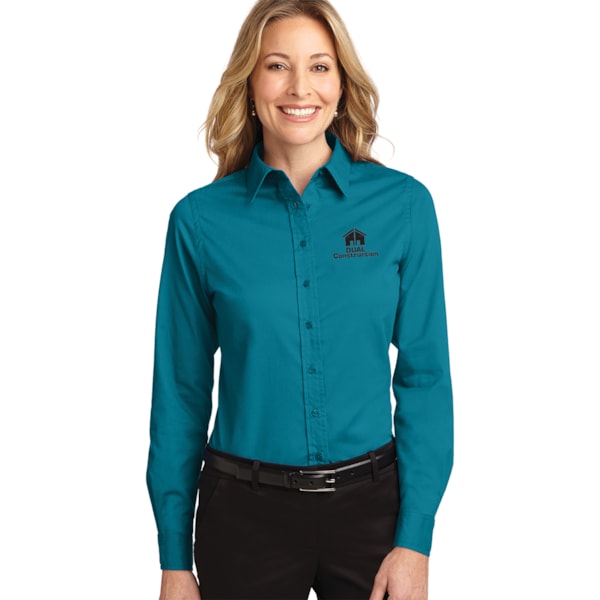 Easy Care Women's Long Sleeve Shirt, Custom Product Add Your Logo