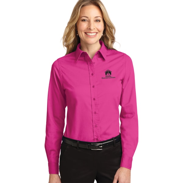 Easy Care Women's Long Sleeve Shirt, Custom Product Add Your Logo