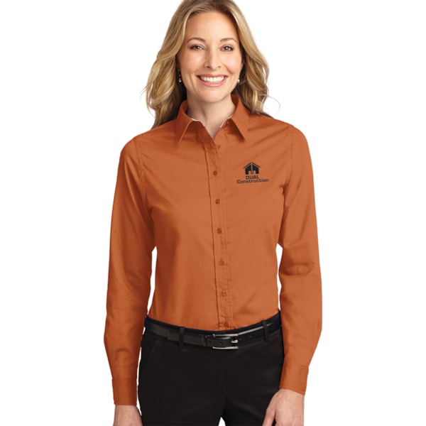 Easy Care Women's Long Sleeve Shirt, Custom Product Add Your Logo