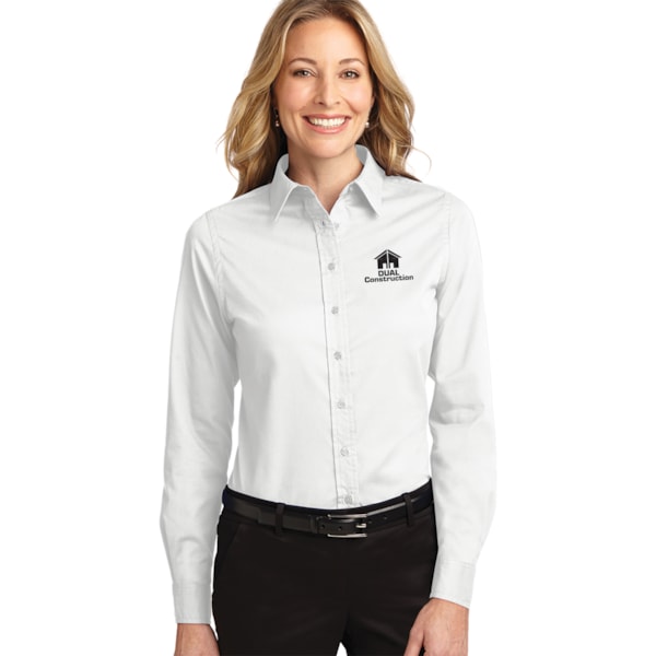 Easy Care Women's Long Sleeve Shirt, Custom Product Add Your Logo