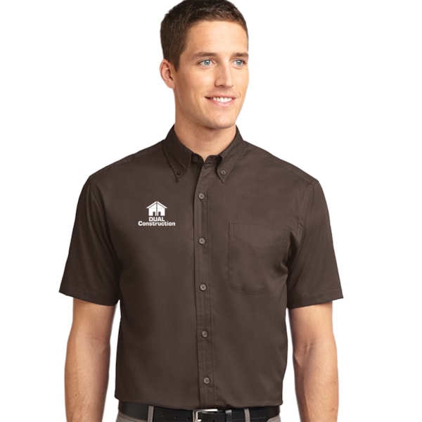 Easy Care Men's Short Sleeve Shirts, Custom Product Add Your Logo