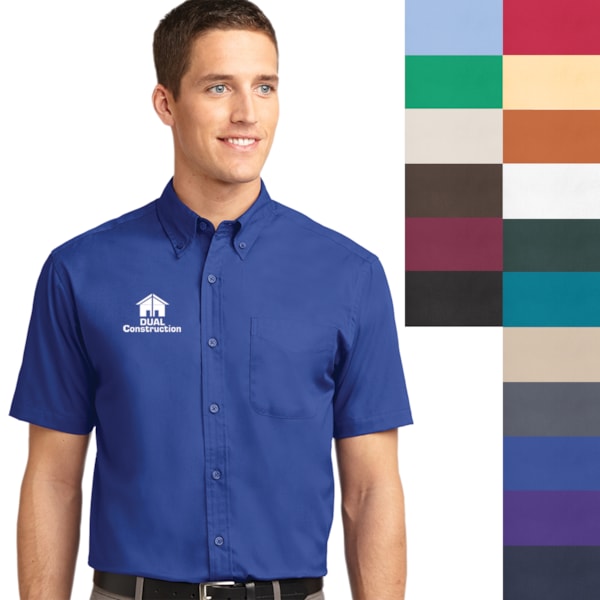 Easy Care Men's Short Sleeve Shirts, Custom Product Add Your Logo