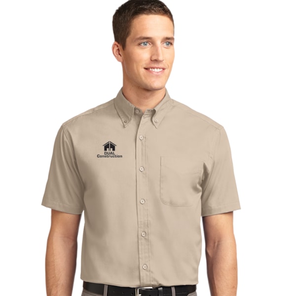 Easy Care Men's Short Sleeve Shirts, Custom Product Add Your Logo