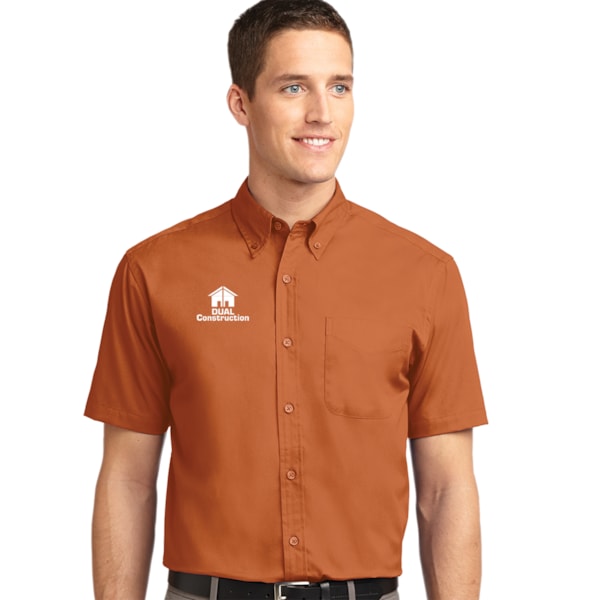 Easy Care Men's Short Sleeve Shirts, Custom Product Add Your Logo