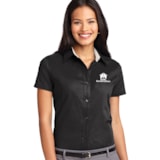 Easy Care Women's Short Sleeve Shirts, Custom Product Add Your Logo thumbnail 1