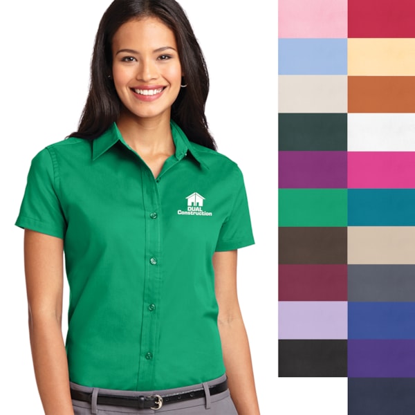 Easy Care Women's Short Sleeve Shirts, Custom Product Add Your Logo