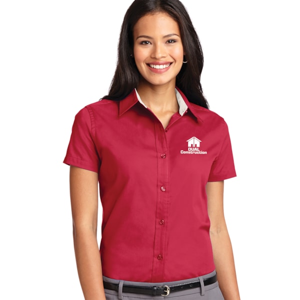 Easy Care Women's Short Sleeve Shirts, Custom Product Add Your Logo