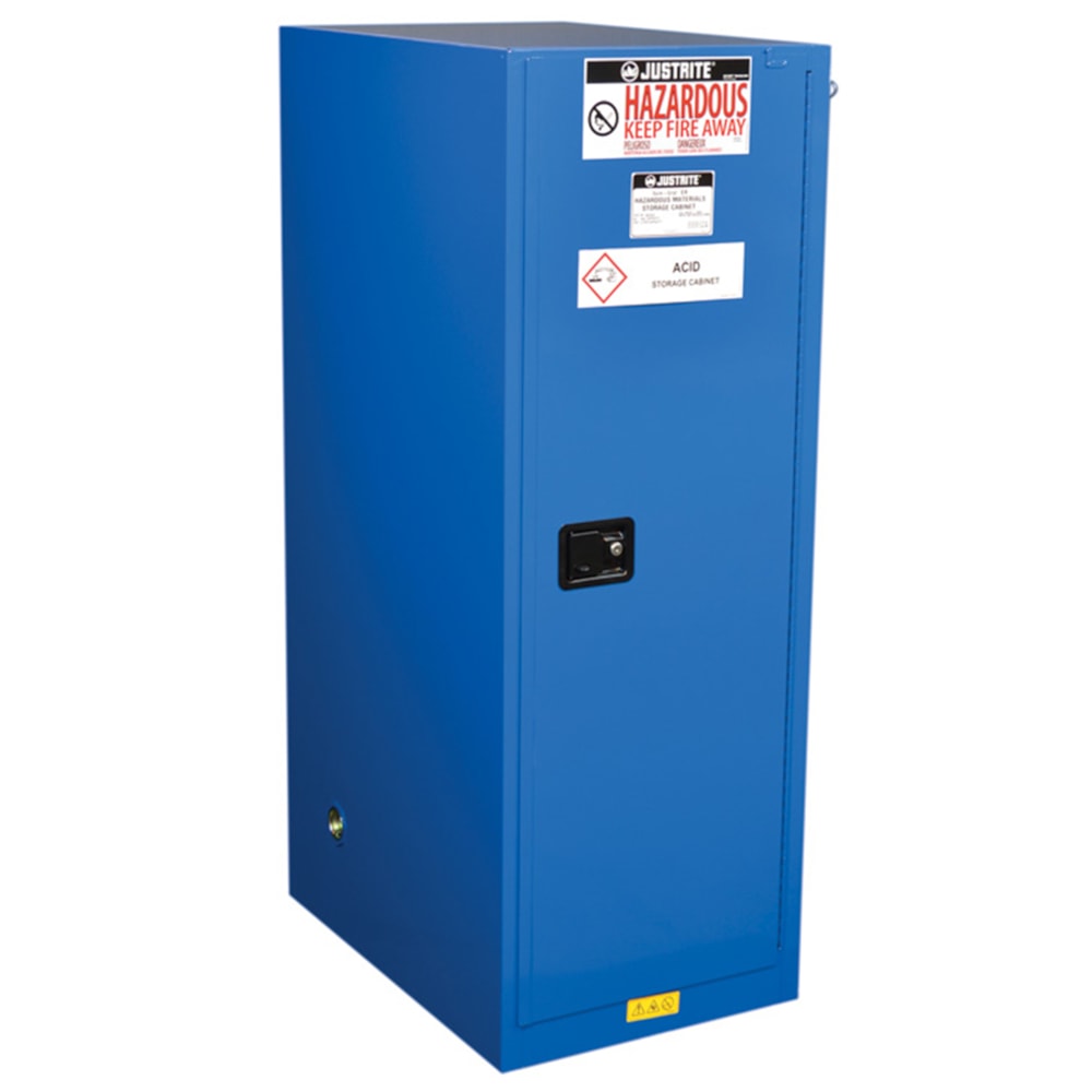 54-Gallon, Self-Closing, Blue Sure-Grip® EX Safety Slimline Cabinet for Hazardous Materials