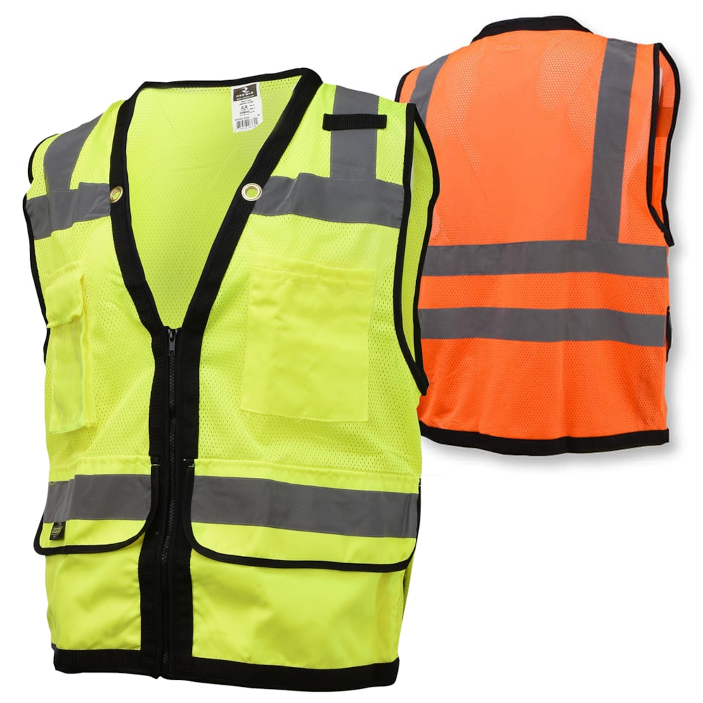 Class 2 Heavy Duty Mesh Surveyor Vest With Zipper