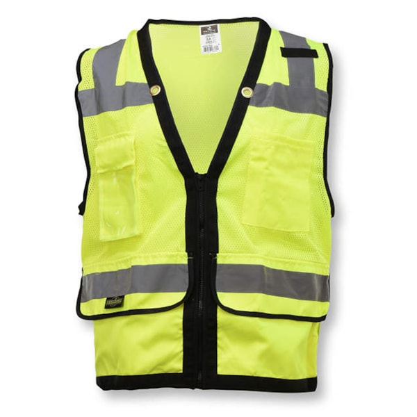 Class 2 Heavy Duty Mesh Surveyor Vest With Zipper