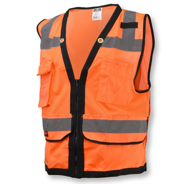 Class 2 Heavy Duty Mesh Surveyor Vest With Zipper