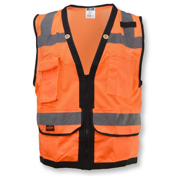 Class 2 Heavy Duty Mesh Surveyor Vest With Zipper