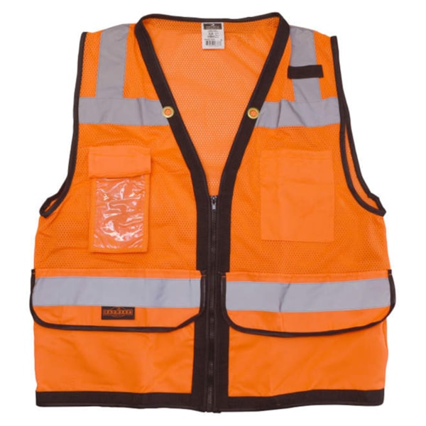 Class 2 Heavy Duty Mesh Surveyor Vest With Zipper