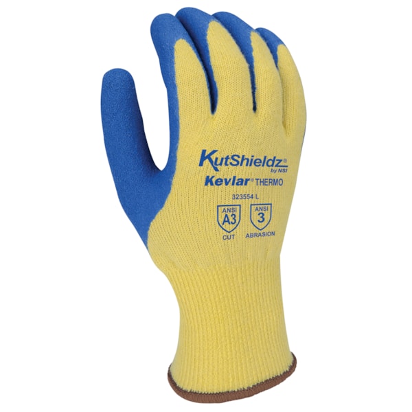Latex Palm Coated Kevlar® & Acrylic Knit Level A3 Cut Resistant & Cold Temperature Gloves
