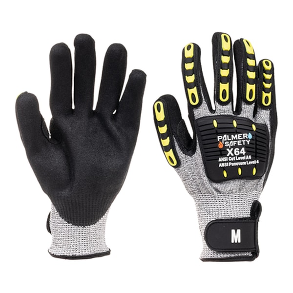 X64 Nitrile Palm, HPPE Shell, Level A6 Cut Resistant, Impact Resistant Glove