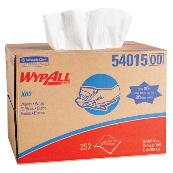 WypAll® X60 Brag* Box Cloths 11.1" x 16.8" 252 Sheets/Box