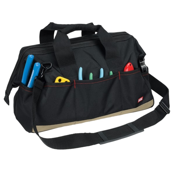 23 Pocket, Wide Top Zippered Tool Bag, 17"L x10"W