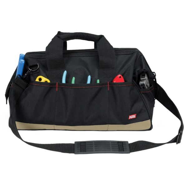 23 Pocket, Wide Top Zippered Tool Bag, 17"L x10"W