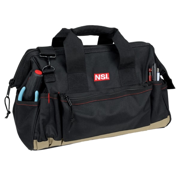 23 Pocket, Wide Top Zippered Tool Bag, 17"L x10"W
