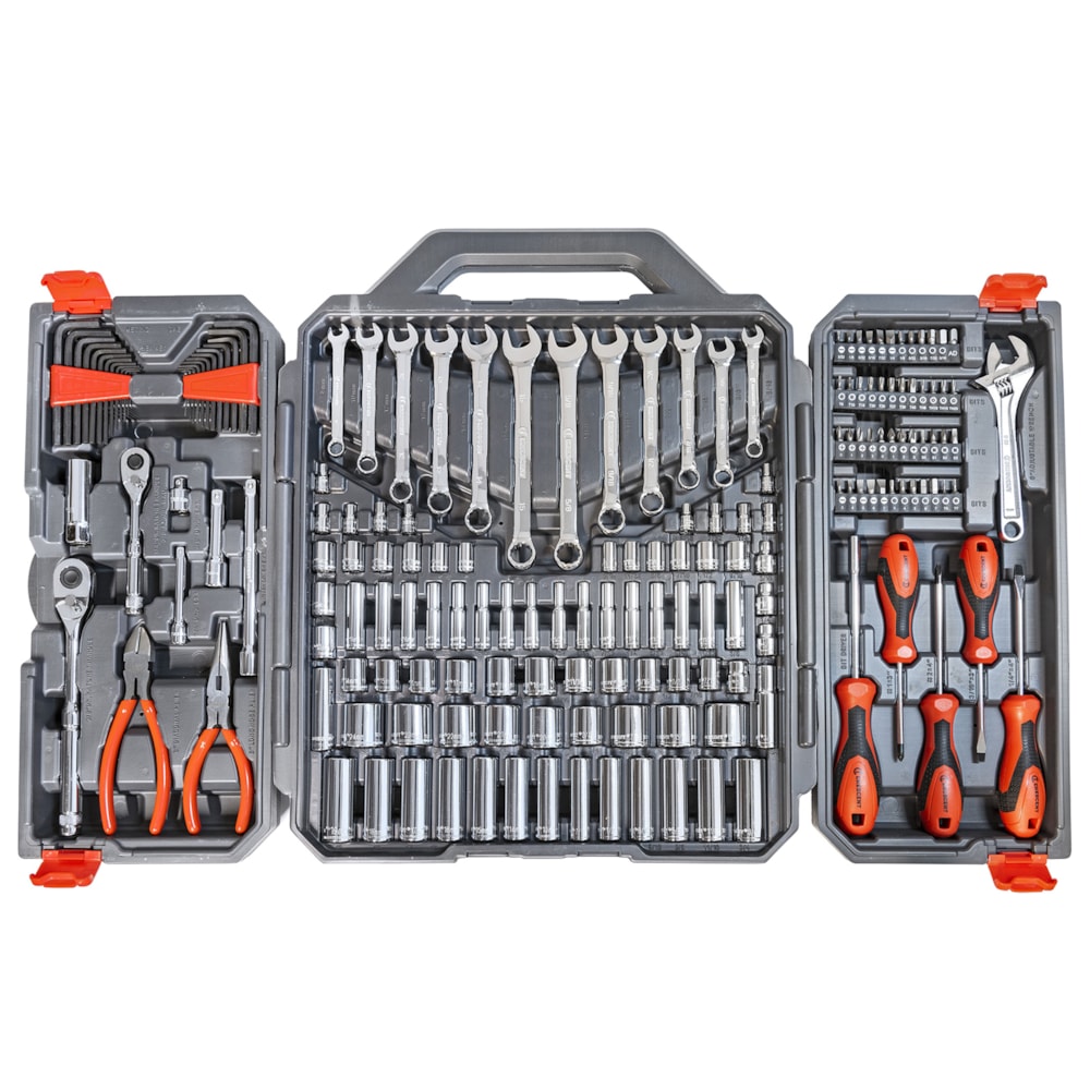 180 Piece 1/4" and 3/8" Drive, 6 Point, SAE/Metric, Professional Tool Set