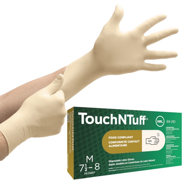 TouchNTuff® Powdered Latex Gloves 100 Per Box