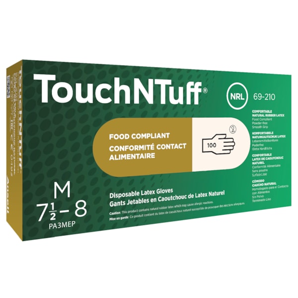 TouchNTuff® Powdered Latex Gloves 100 Per Box