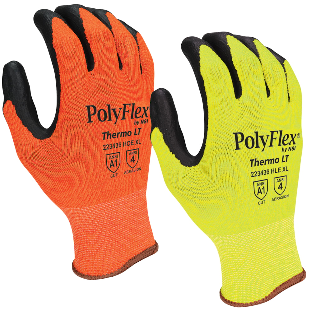 Polyurethane Palm Coated Hi-Vis Nylon Cold Resistant Work Gloves