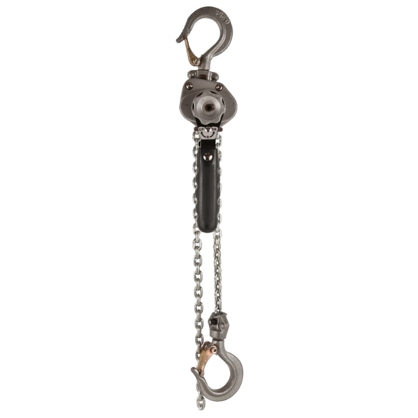 JLH Series Compact Lever Hoist, 1/2 ton Load, 15 ft Lifting Height, 54 lb Rated, 4.3 x 12 mm Chain, 0.96 in Hook