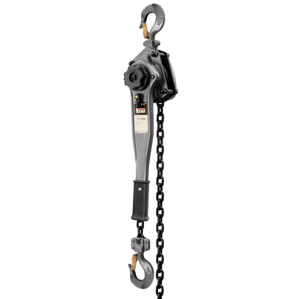 JLP-A Series Lever Hoist, 1-1/2 ton Load, 20 ft Lifting Height, 49 lb Rated, 8 x 24 mm Chain, 1.85 in Hook