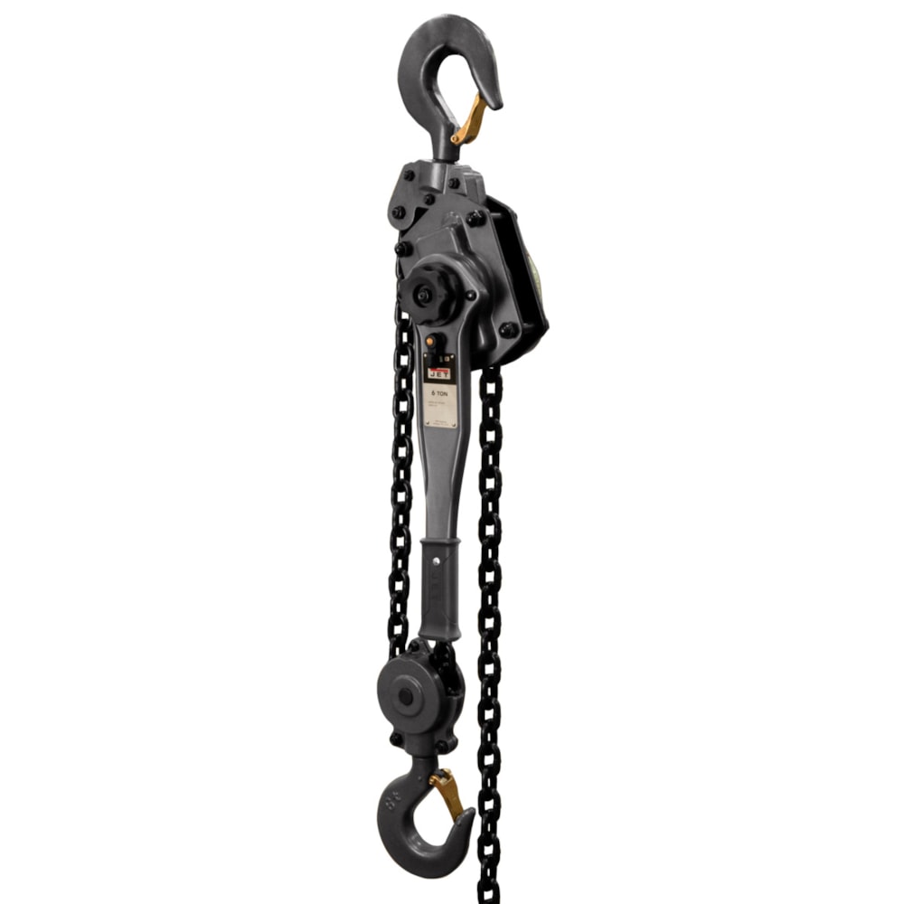 JLP-A Series Lever Hoist, 6 ton Load, 15 ft Lifting Height, 77 lb Rated, 10 x 30 mm Chain, 3 in Hook