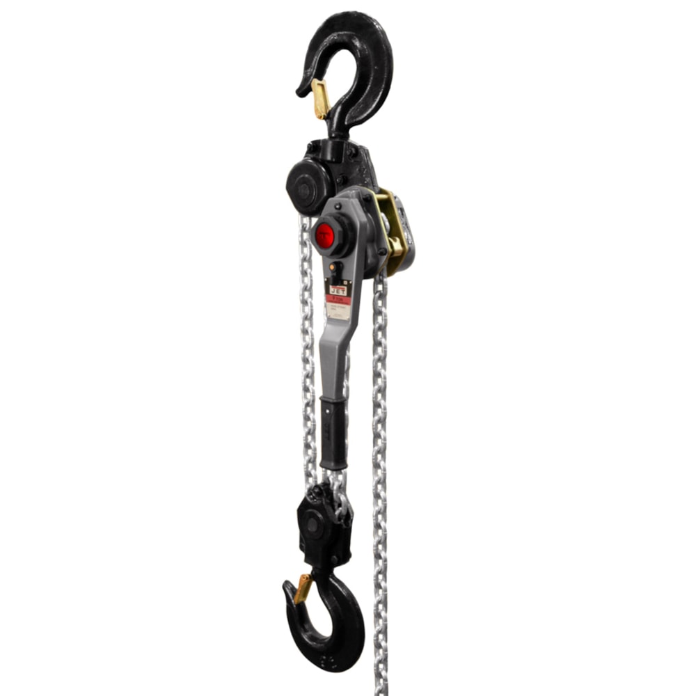 JLH Series Lever Hoist With Overload Protection, 9 ton Load, 10 ft Lifting Height, 88 lb Rated, 10 x 28 mm Chain, 2-1/8 in Hook