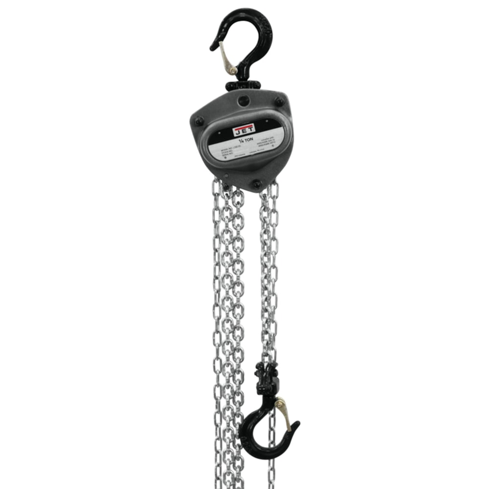 L-100 Series Hand Chain Hoist With Overload Protection, 1/4 ton Load, 15 ft Lifting Height, 42 lb