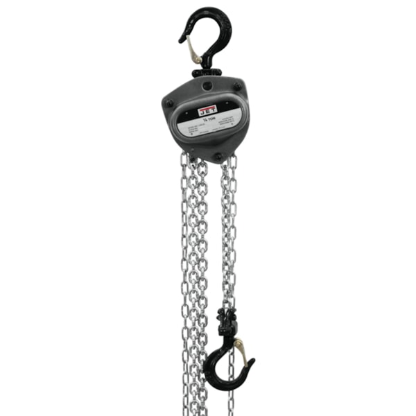 L-100 Series Hand Chain Hoist With Overload Protection, 1/4 ton Load, 15 ft Lifting Height, 42 lb