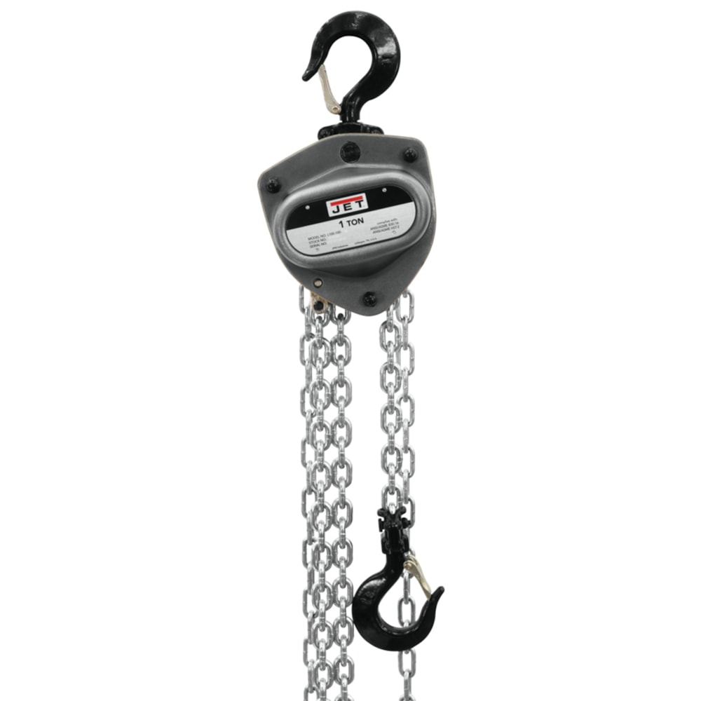 L-100 Series Hand Chain Hoist With Overload Protection, 1 ton Load, 10 ft Lifting Height, 64 lb