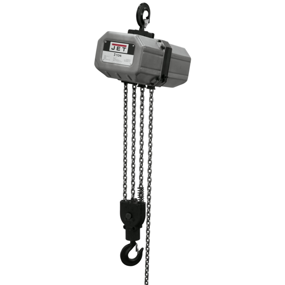 SSC Series HeavyDuty Single Speed Electric Chain Hoist, 3 ton Load, 8 x 24 mm Chain/Rope, 15 ft Lifting Height, 1-3/4 hp