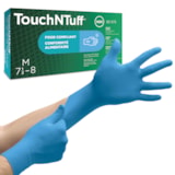 TNT® Blue 5 mil Low Powder 9.5" Nitrile Disposable Gloves, 100/Box thumbnail 2