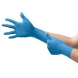 TNT® Blue 5 mil Low Powder 9.5" Nitrile Disposable Gloves, 100/Box thumbnail 3