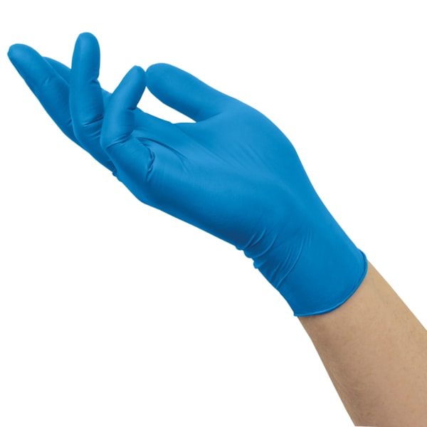 TNT® Blue 5 mil Low Powder 9.5" Nitrile Disposable Gloves, 100/Box