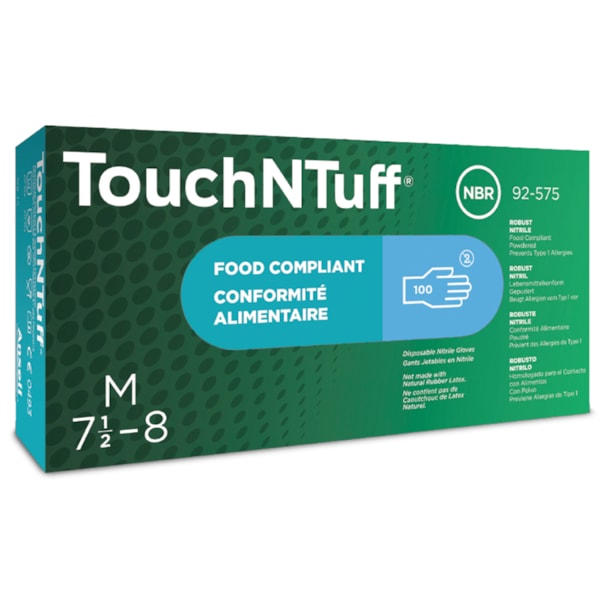 TNT® Blue 5 mil Low Powder 9.5" Nitrile Disposable Gloves, 100/Box