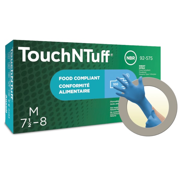 TNT® Blue 5 mil Low Powder 9.5" Nitrile Disposable Gloves, 100/Box