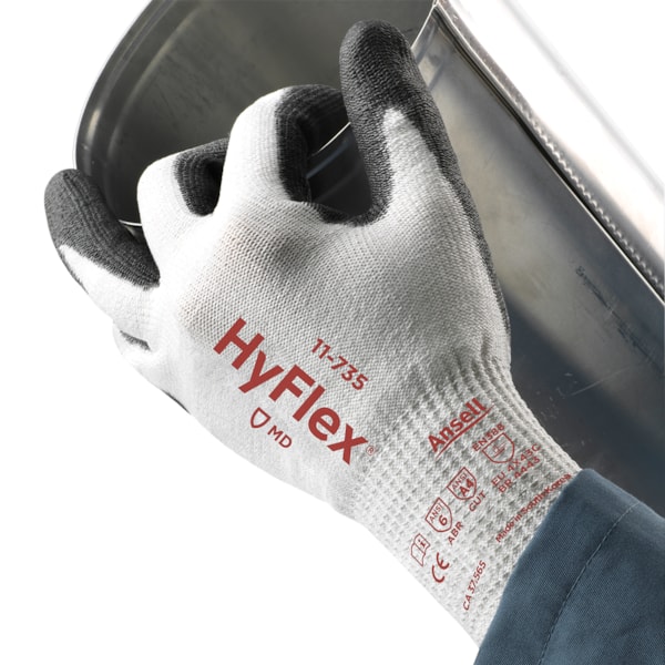 HyFlex® 11-735 Polyurethane Palm Coated Level 4 Cut Resistant Gloves 