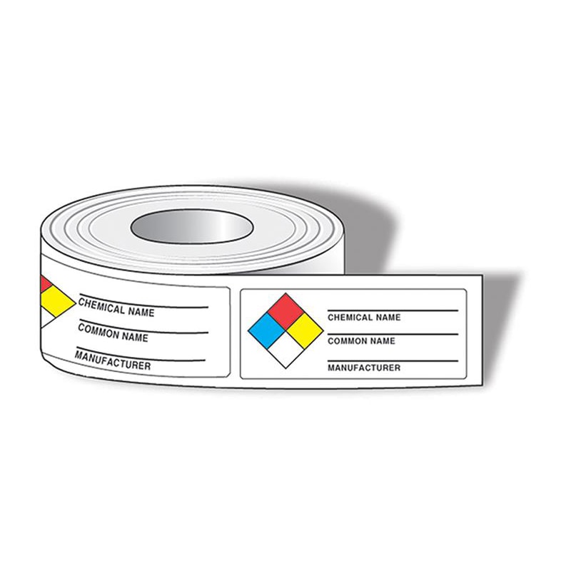 NFPA Diamond Identifier Adhesive Coated Paper Labels, 1 1/2" x 3 7/8", 500/Roll
