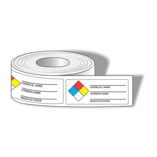 NFPA Diamond Identifier Adhesive Coated Paper Labels, 1 1/2" x 3 7/8", 500/Roll