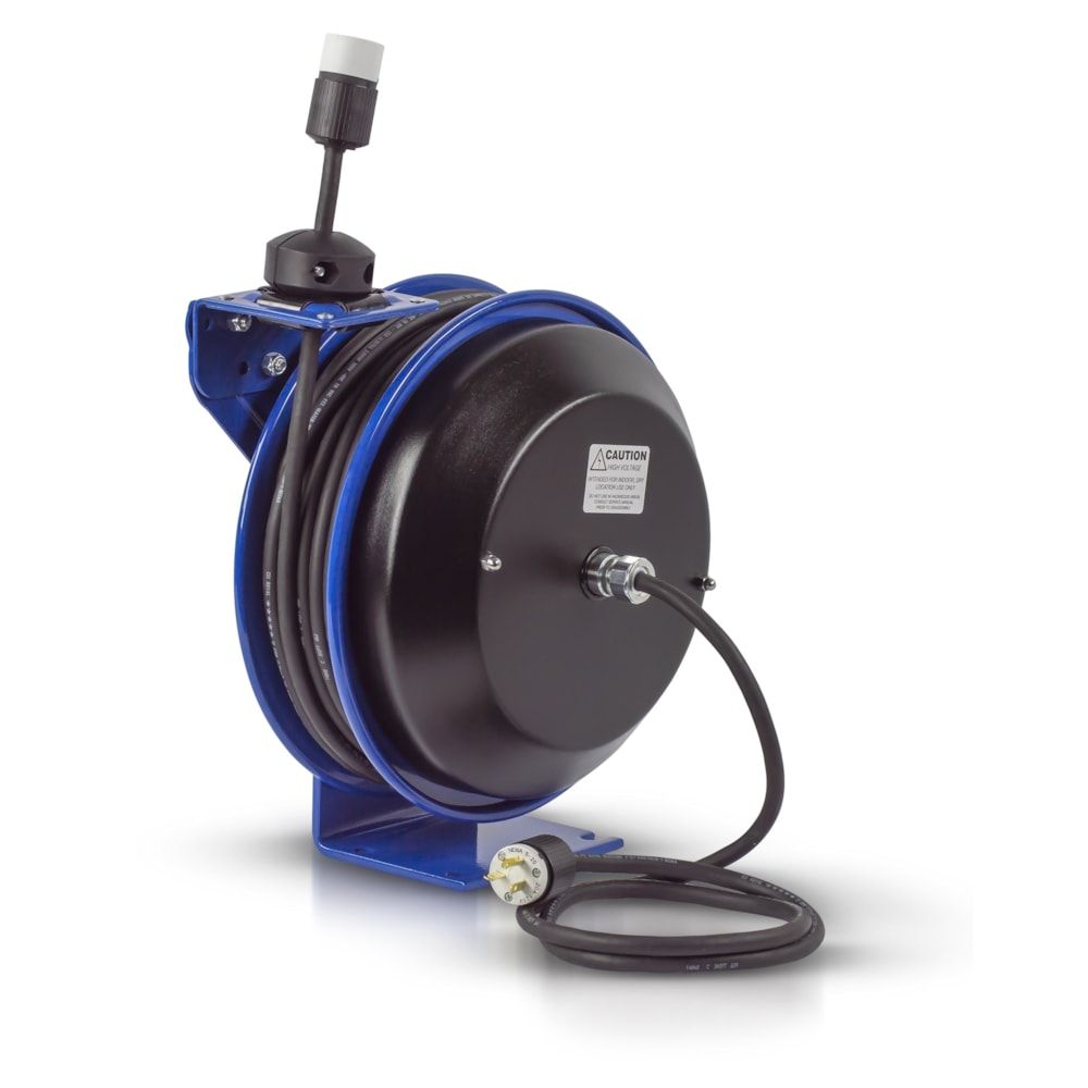 PC Series - Spring Rewind Cord Reel - Single Industrial Receptacle